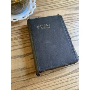 Vintage 1940s King James Version Holy Bible Illustrated Red Letter Edition